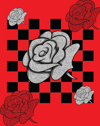 Wall Decor - Red Labyrinth Rose Print